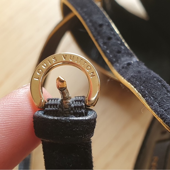 Louis Vuitton black suede strappy heels - Picture 7 of 10